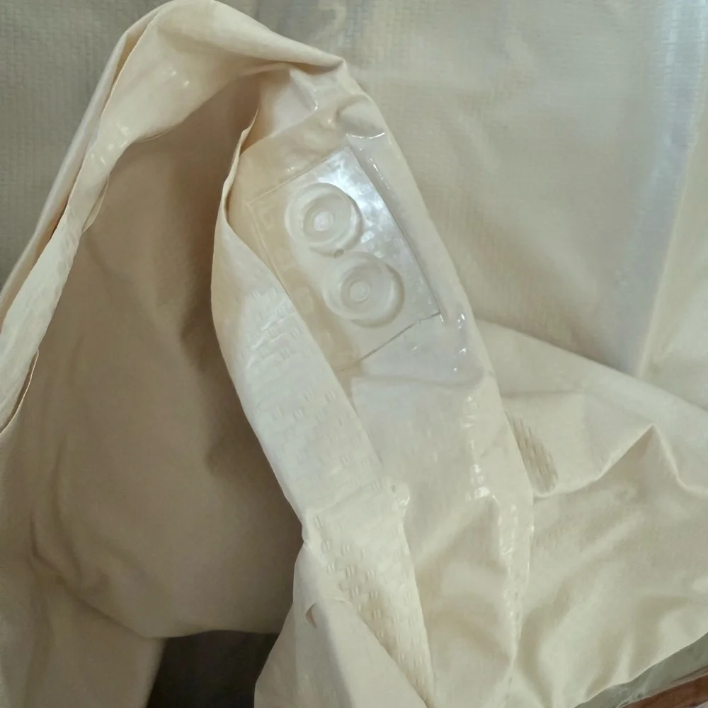 New Luxury Soft Vinyl Shower Curtain or Liner Cream Anti Mildew Suction Cups